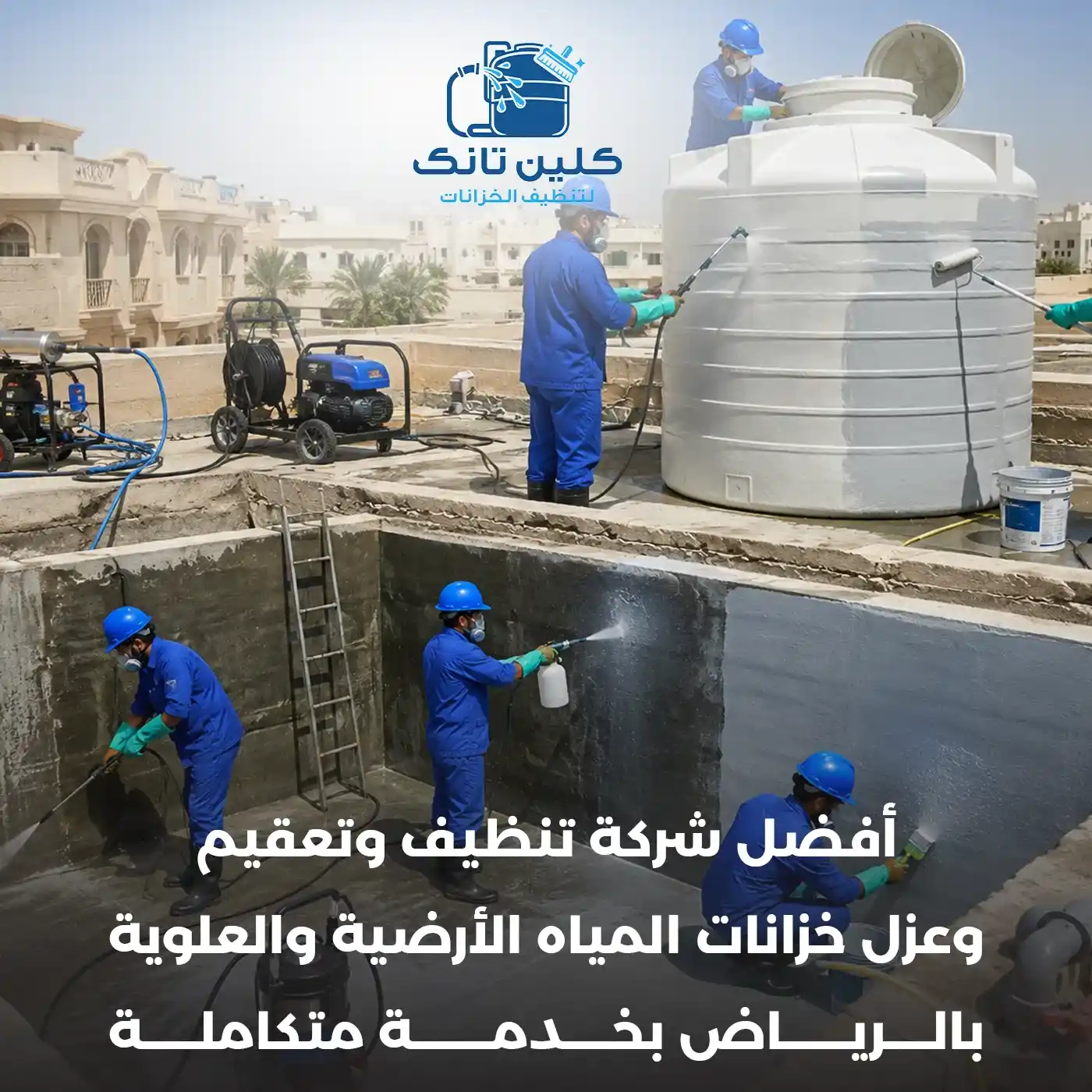 أفضل شركة تنظيف وتعقيم وعزل خزانات المياه بالرياض | شركة كلين تانك